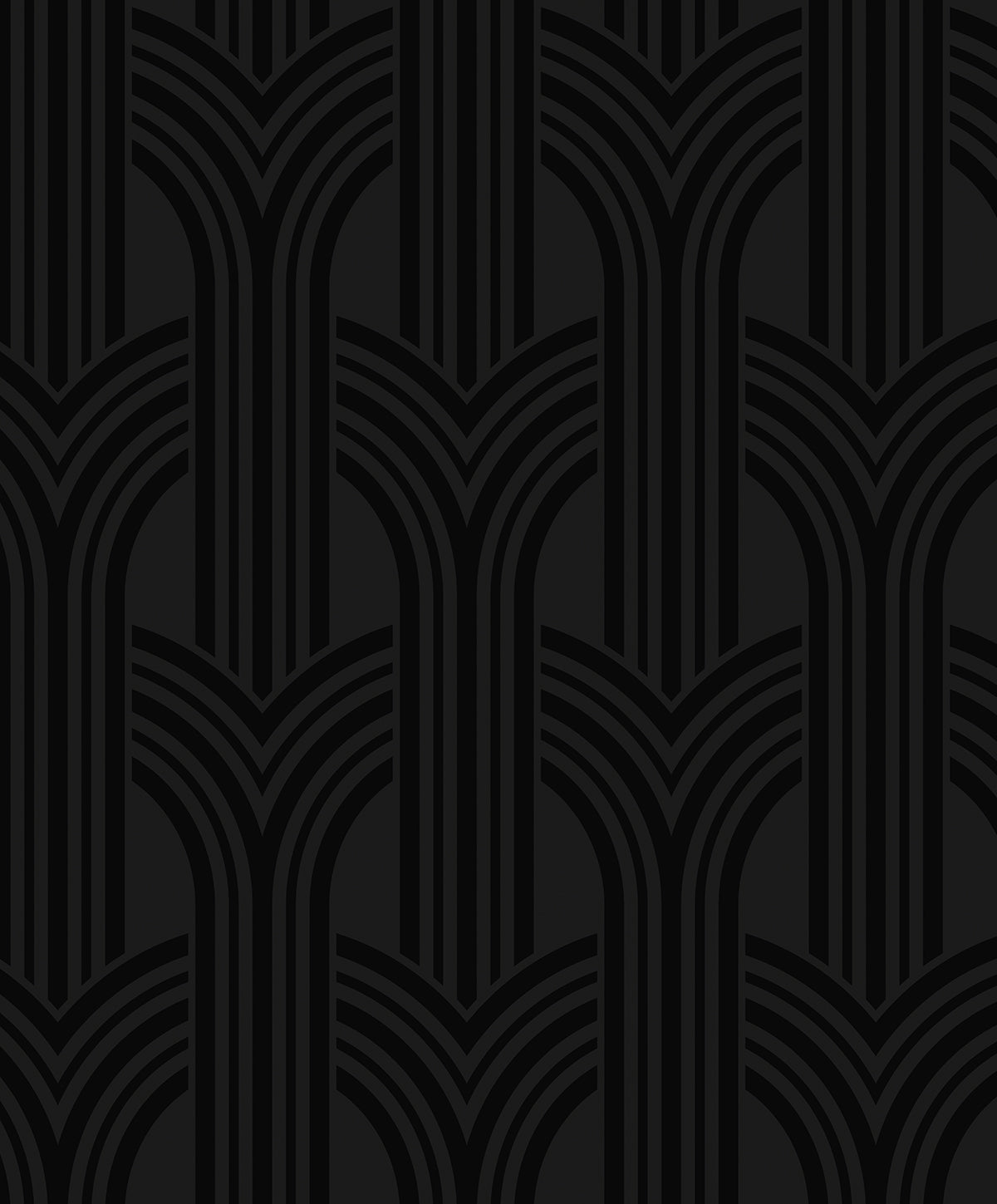 WH40040 Seabrook Designs Piano Wallpaper Hendrix Arches Carbon & Metallic Black