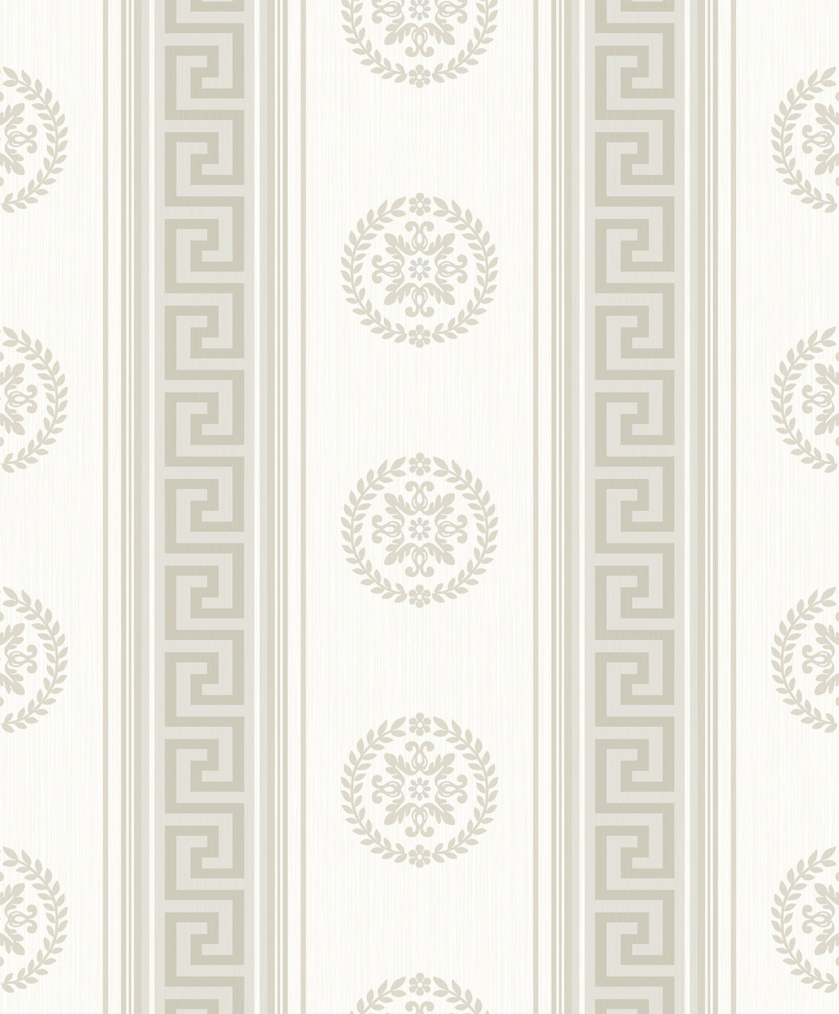 WH40125 Seabrook Designs Piano Wallpaper Classico Medallion Stripe Cream & Metallic Champagne