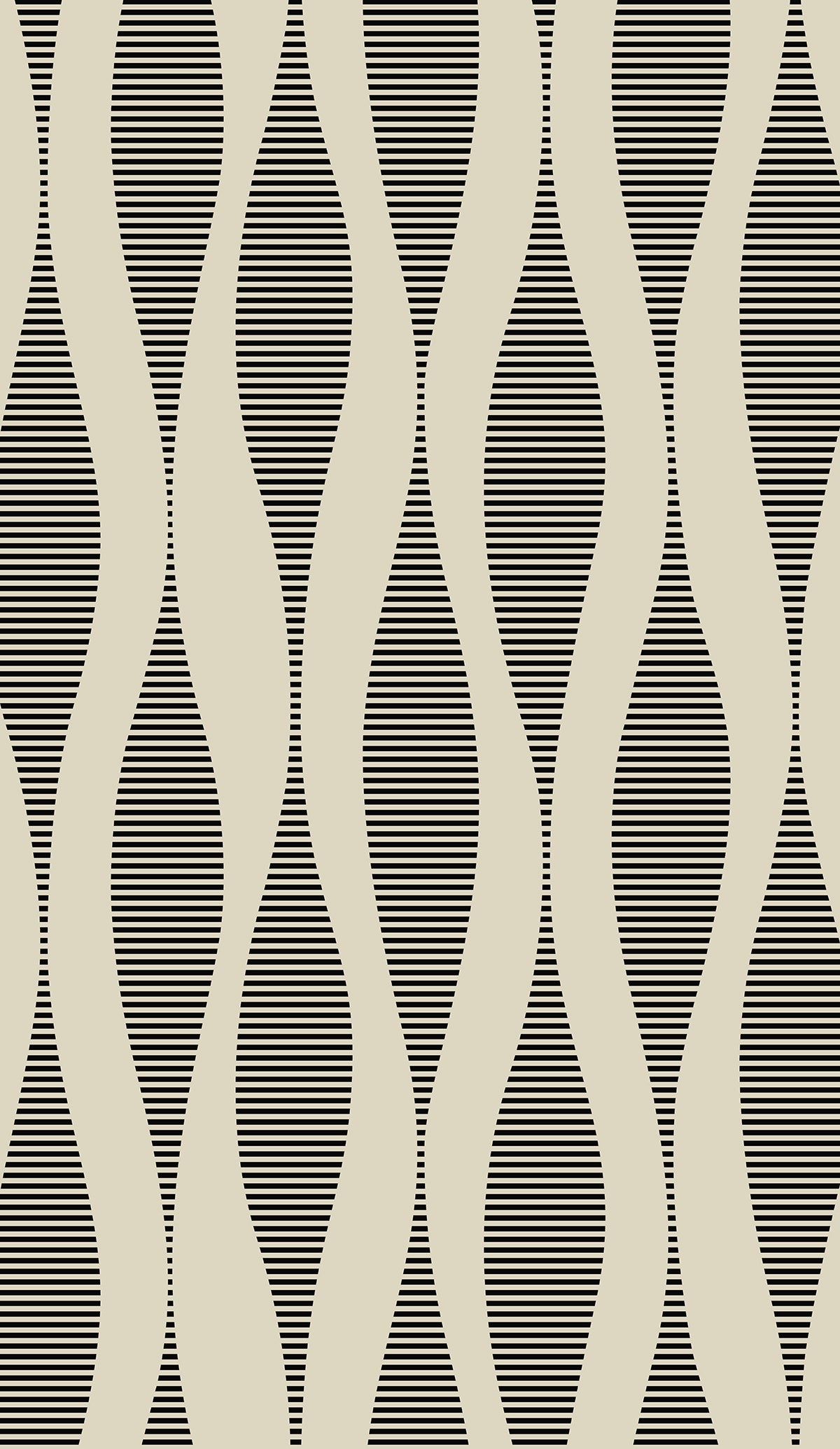 WH41220 Seabrook Designs Piano Wallpaper Harmony Ikat Waves Latte & Metallic Black