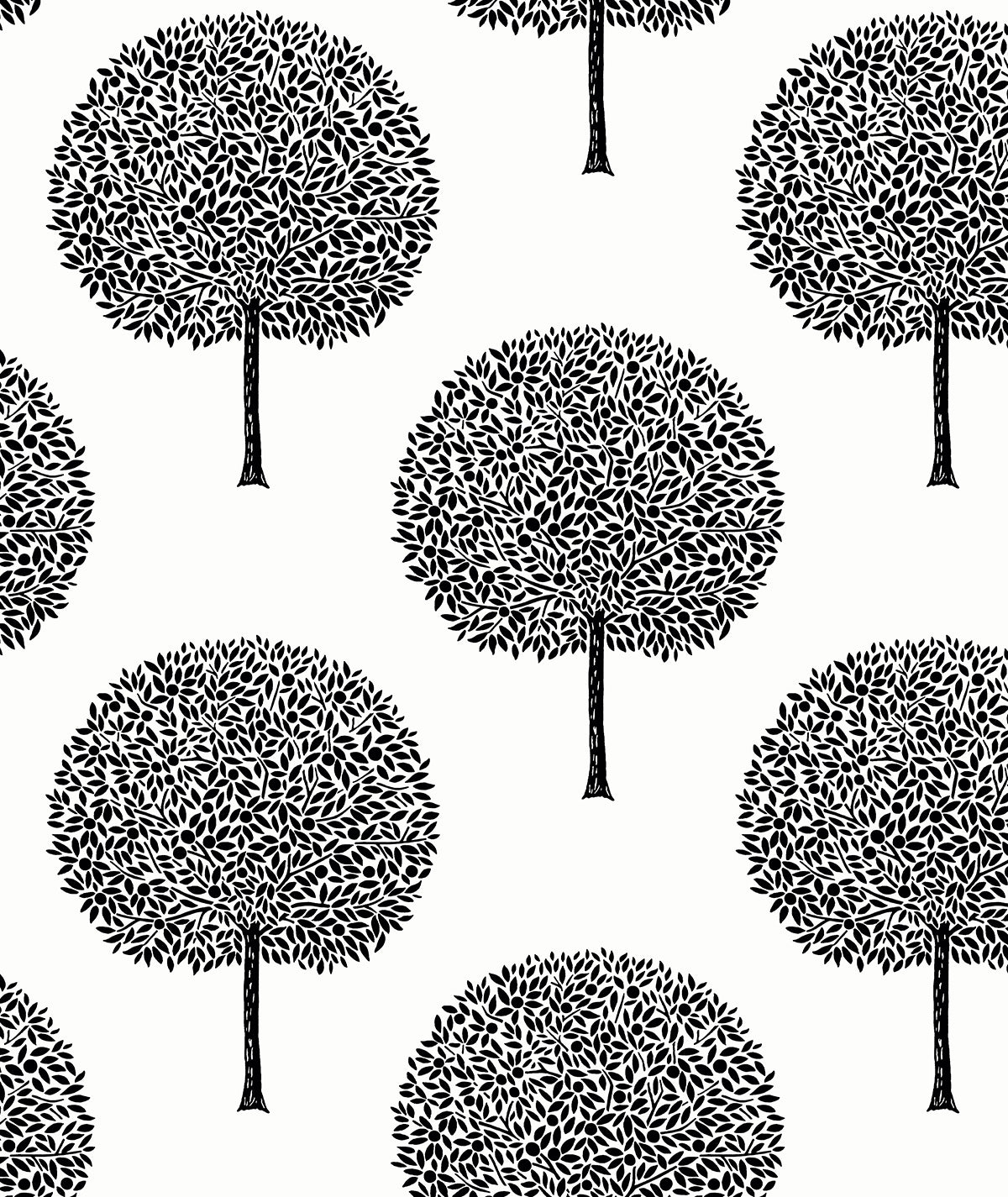 WH41800 Seabrook Designs Piano Wallpaper Demi Trees Alabaster & Contrast