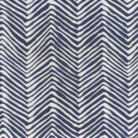 AC303-18W PETITE ZIG ZAG Navy on White Quadrille Fabric