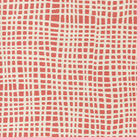 AC403-26 CRISS CROSS New Shrimp on Tint Quadrille Fabric