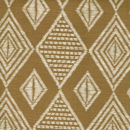 AC850-13 SAFARI EMBROIDERY Caramel on Tint Quadrille Fabric