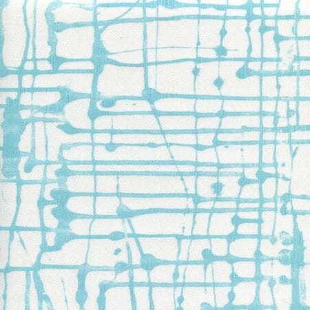 AC990-04 TWILL Turquoise on White Quadrille Fabric