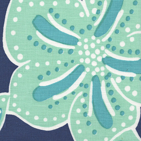 AC125-04 ALBANY MULTICOLOR Multi Aquas on New Navy Quadrille Fabric