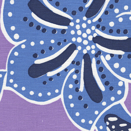 AC125-02 ALBANY MULTICOLOR Multi Blues on Lavender Quadrille Fabric