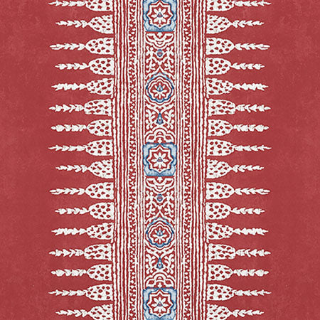 AT15138 JAVANESE STRIPE Red Anna French Wallpaper