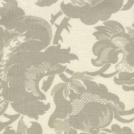 306092F DES GARDES Soft Gray on Tint Quadrille Fabric