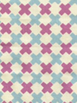 4120-13 DOUBLE CROSS Lilac with New Blue Quadrille Fabric