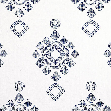 F981323 PROVINCE MEDALLION Navy Thibaut Fabric