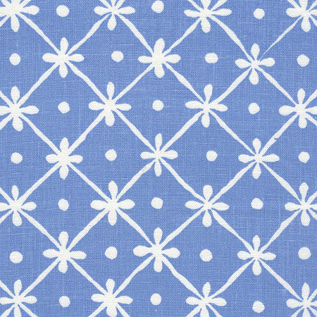 9955W-24 GATE HOUSE REVERSE ONE COLOR French Blue On Oyster Quadrille Fabric