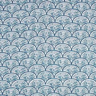 WAVE Indigo Katie Ridder Fabric