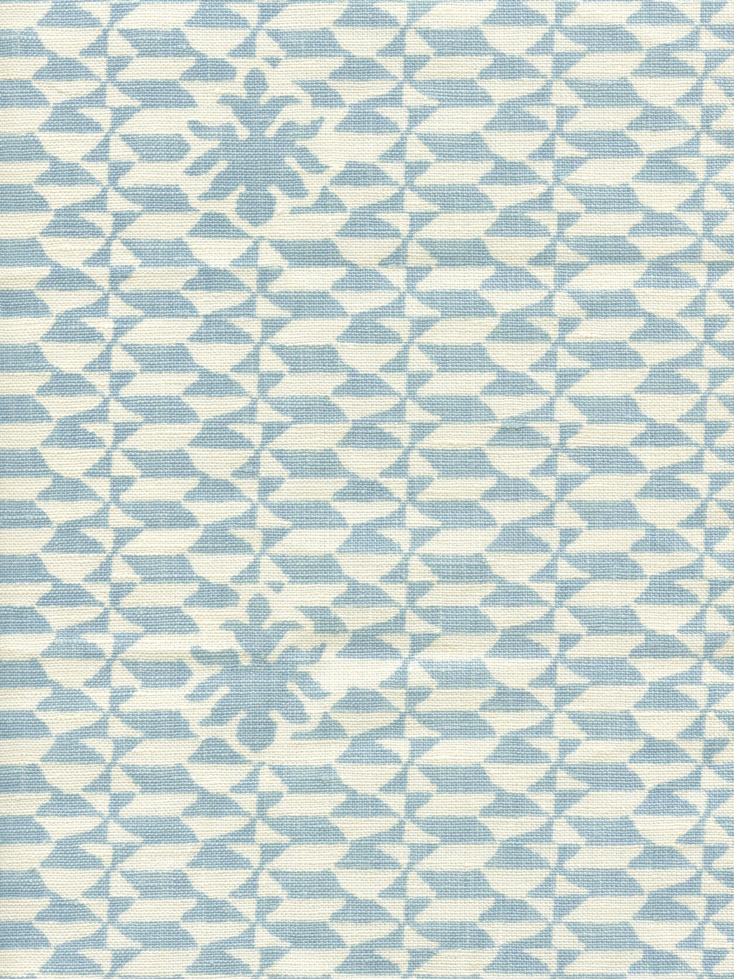 302230B-03 CARLO II NEUTRAL Soft Windsor Blue on Tint Quadrille Fabric