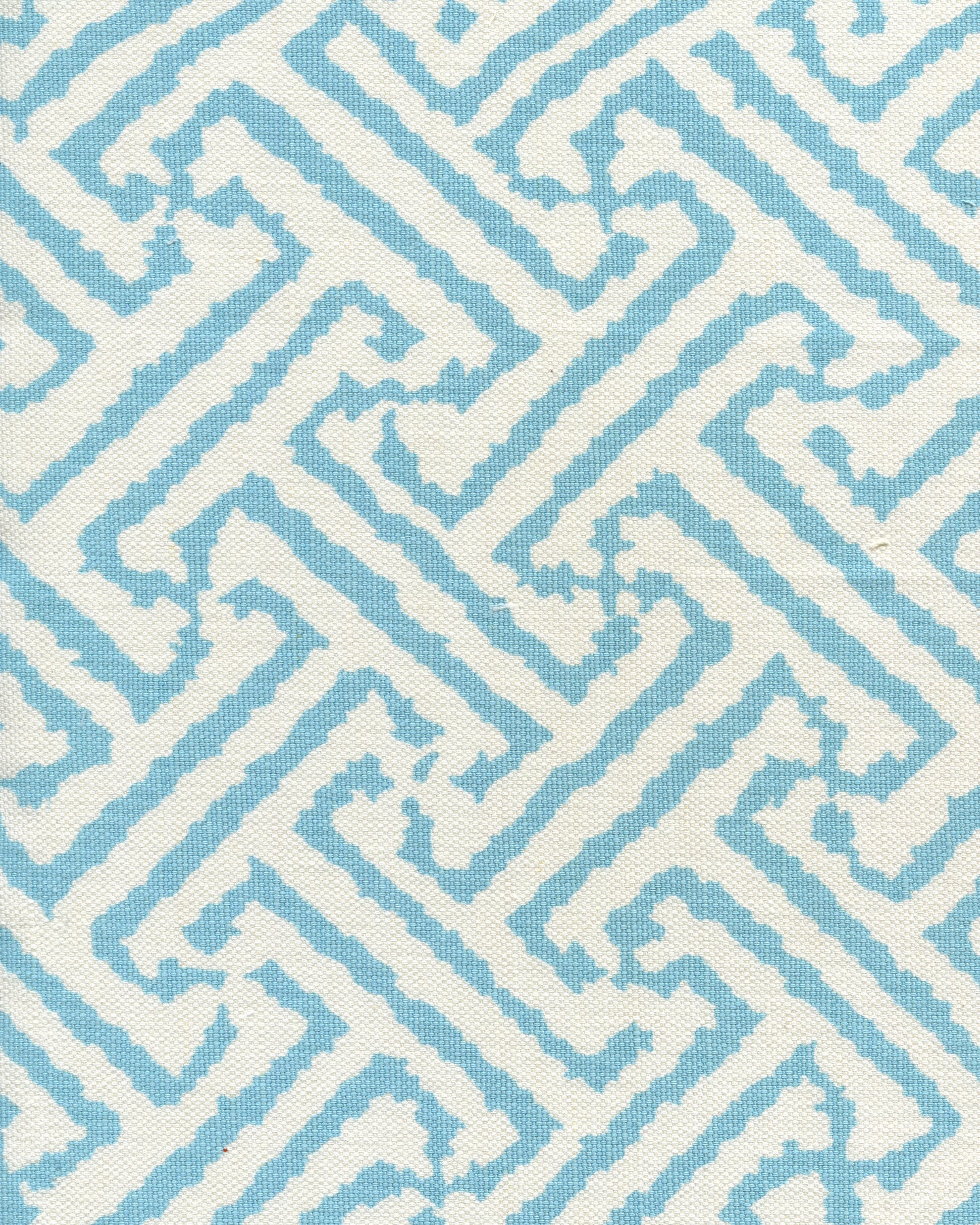 6620-04W JAVA GRANDE Turquoise on White Quadrille Fabric