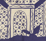 6580-13 LYFORD PAGODA New Navy on White Quadrille Fabric
