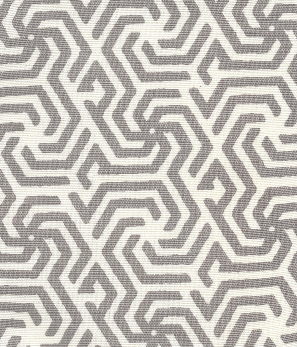 2525R-07 MAZE REVERSE ONE COLOR Grey on Tint Quadrille Fabric