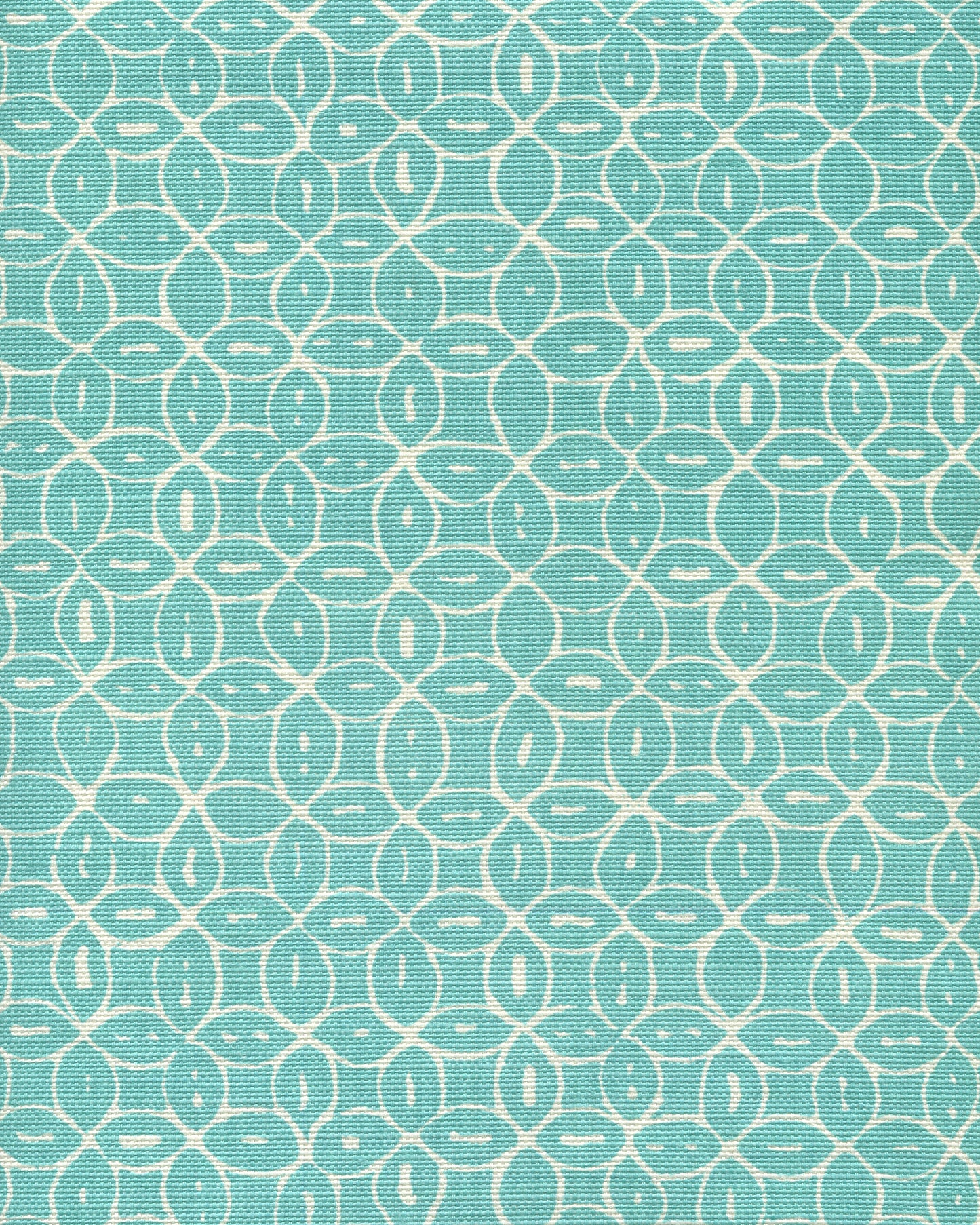 6455-33 MELONG BATIK REVERSE Turquoise on Tint Quadrille Fabric