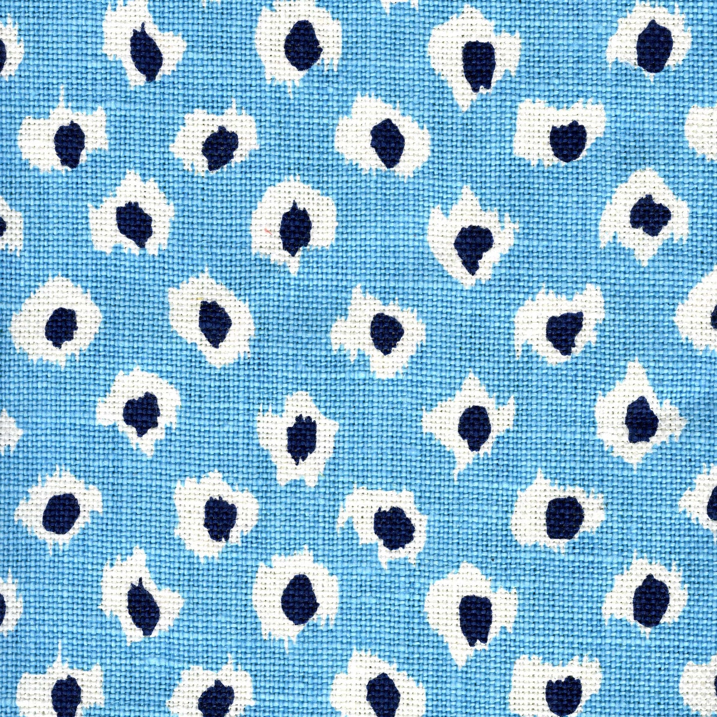 302276P Moroc Turquoise Navy on Oyster Quadrille Fabric