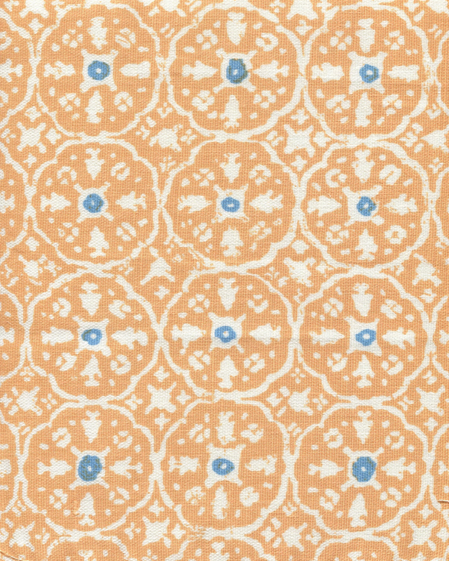 149-75 NITIK II Apricot Bali Blue on White Quadrille Fabric