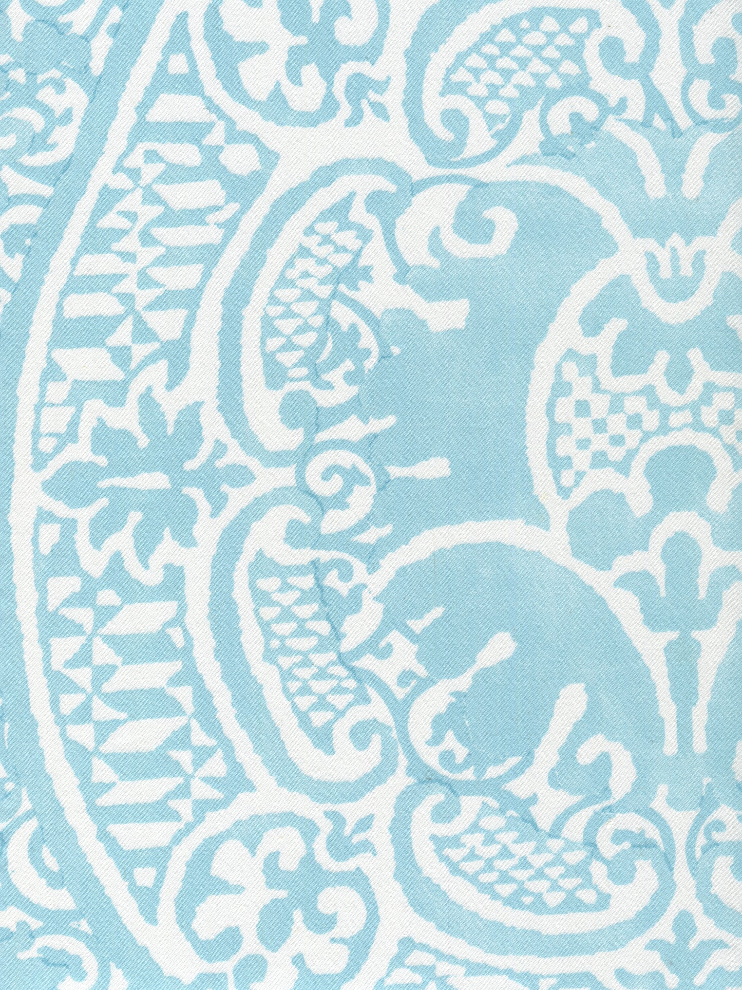 302226FWC VENETO Pale Aqua on White Quadrille Fabric