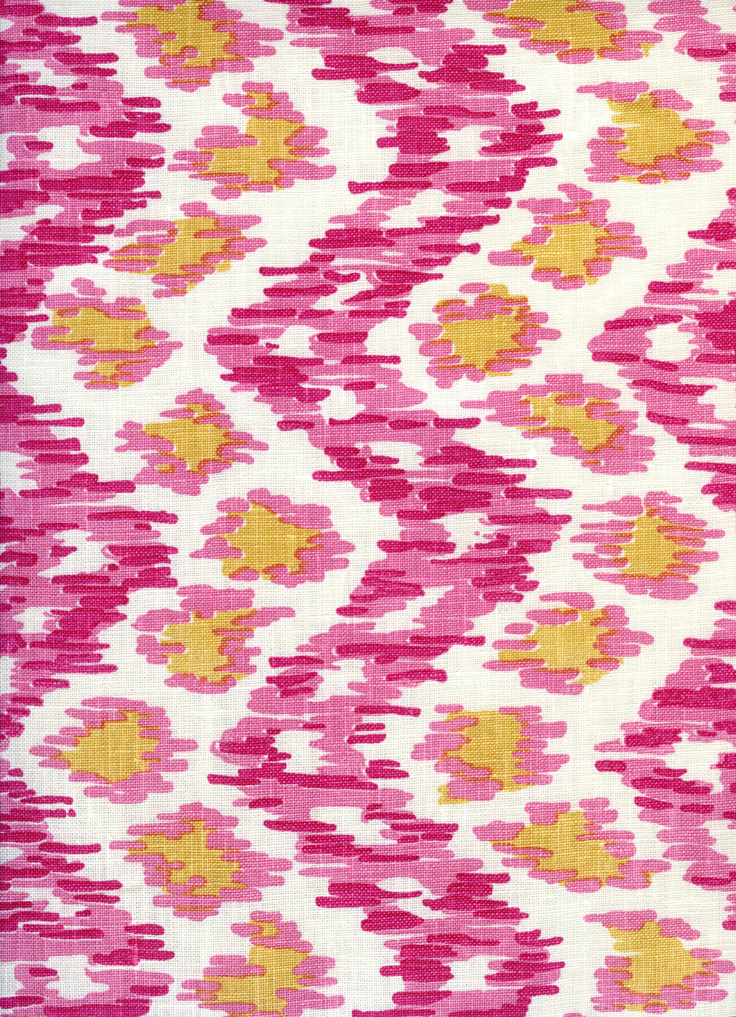 7335V-02T ZIZI VERTICAL Pink Light Pink Gold on Tint Quadrille Fabric