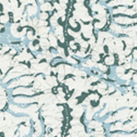 6640CU-01 HULAI BATIK French Green Sky on White Quadrille Fabric