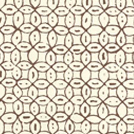 6450-07WP MELONG BATIK Brown On Off White Quadrille Wallpaper