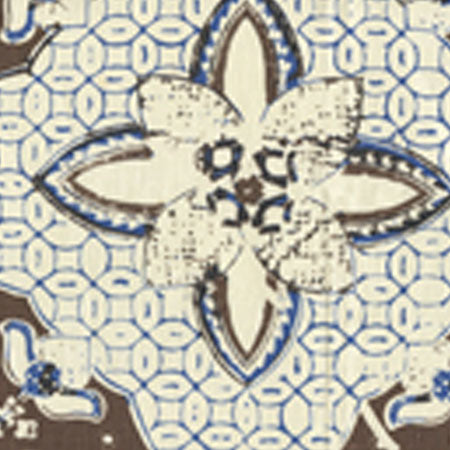 6430CU-07 NEW BATIK New Brown New Navy on Tinted Linen Quadrille Fabric