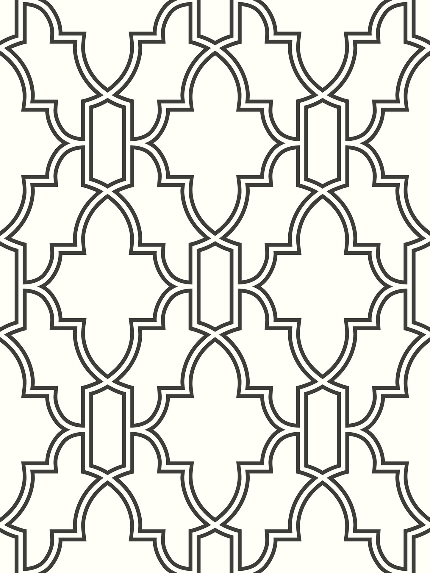 NW31600 NextWall NextWall Peel & Stick Wallpaper Black and White Tile Trellis Black & White