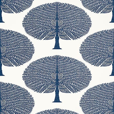 T10603 MULBERRY TREE Navy Thibaut Wallpaper