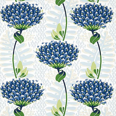 T10650 TIVERTON Blue And Green Thibaut Wallpaper
