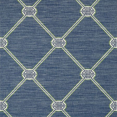 T13354 TURNBERRY TRELLIS Navy Thibaut Wallpaper