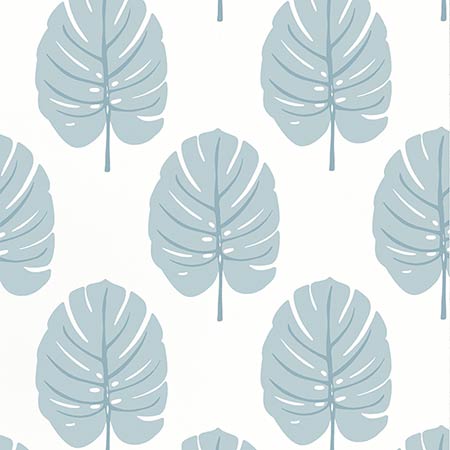 T13954 MONSTERA Spa Blue Thibaut Wallpaper