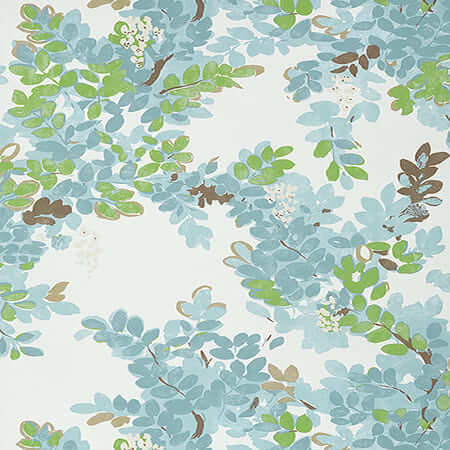 T14335 CENTRAL PARK Spa Blue Thibaut Wallpaper