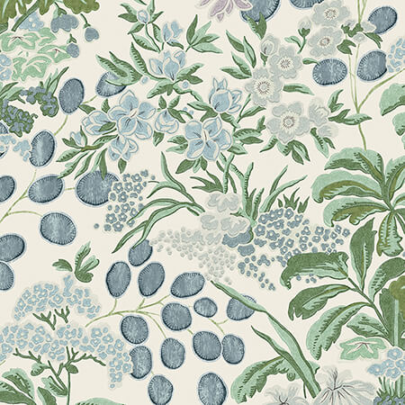 T42038 MEADOW Lavender And Blue Thibaut Wallpaper