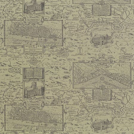 T6011 LONDON MAP Linen Thibaut Wallpaper
