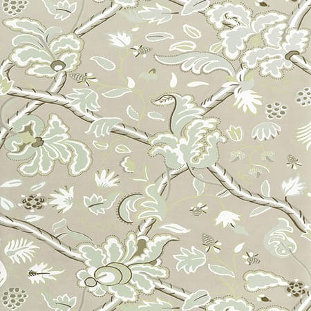 T6034 DENMARK Green And Beige Thibaut Wallpaper