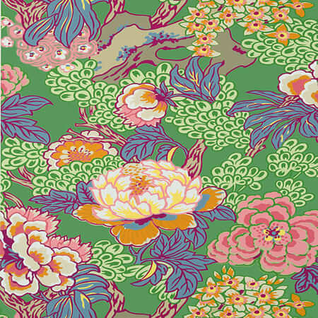 T75491 HONSHU Green Thibaut Wallpaper