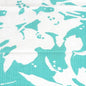 020071FW TULIP BACKGROUND Turquoise on White Quadrille Fabric