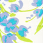 020071WP TULIP MULTICOLOR Lilac Turquoise Green On White Quadrille Wallpaper