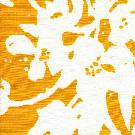 020073FW TULIP BACKGROUND Yellow on White Quadrille Fabric