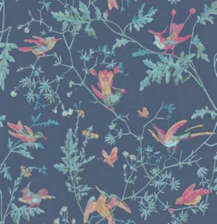 100/14068-CS HUMMINGBIRDS Indigo Multi-Colour Cole & Son Wallpaper