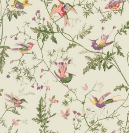 100/14070-CS HUMMINGBIRDS Green Multi-Colour Cole & Son Wallpaper