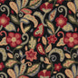 10023-03 Floral Black,Red & Burgundy Charlotte Fabrics Woven Patterns