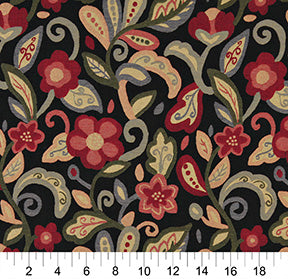 10023-03 Floral nan Black,Red & Burgundy Charlotte Select