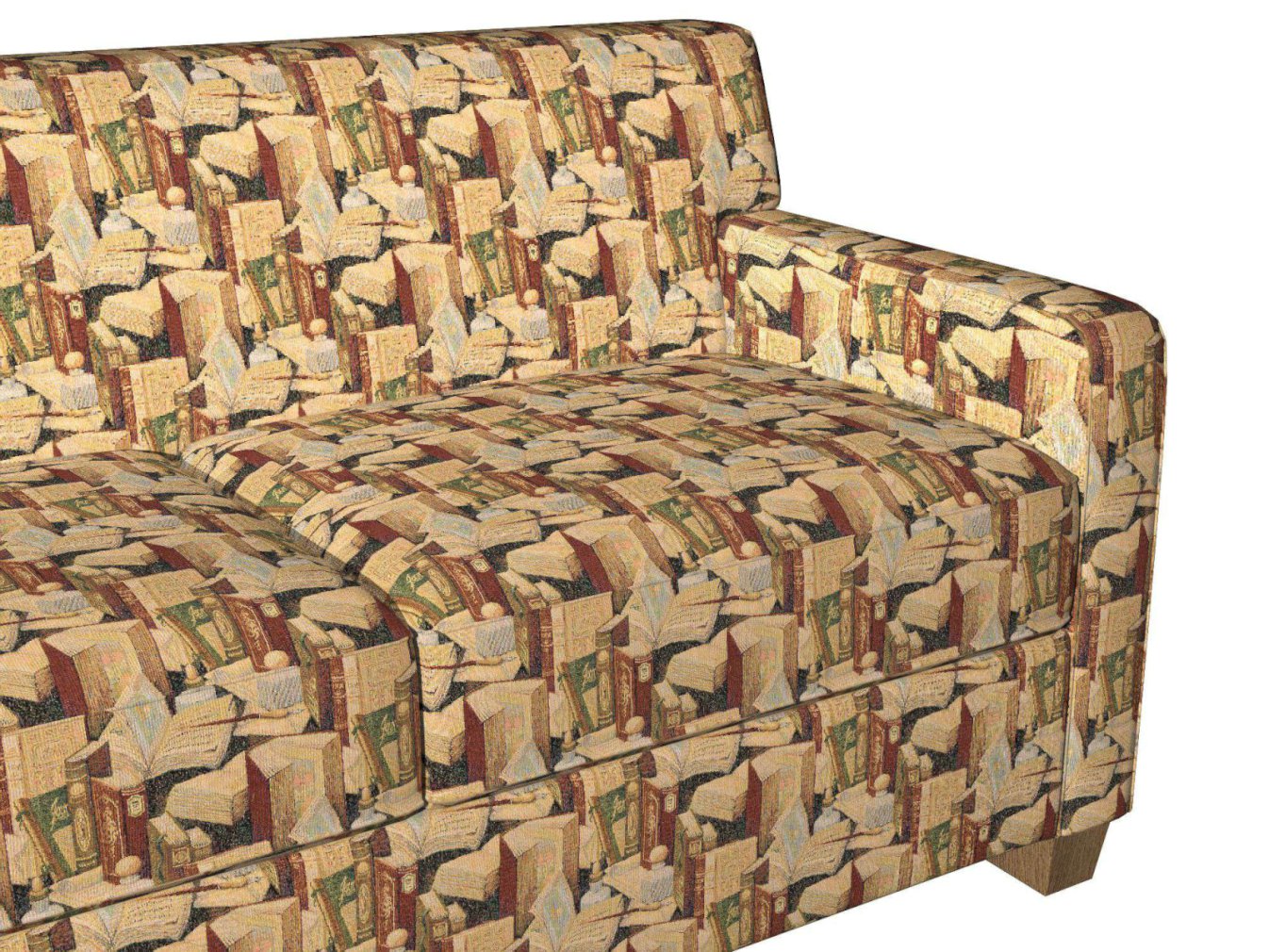 1008 Novelty Library Green,Orange & Rust Charlotte Fabrics