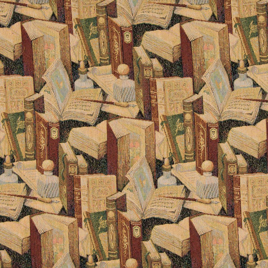 1008 Novelty Library Green,Orange & Rust Charlotte Fabrics