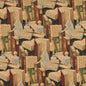 1008 Novelty Library Green,Orange & Rust Charlotte Fabrics