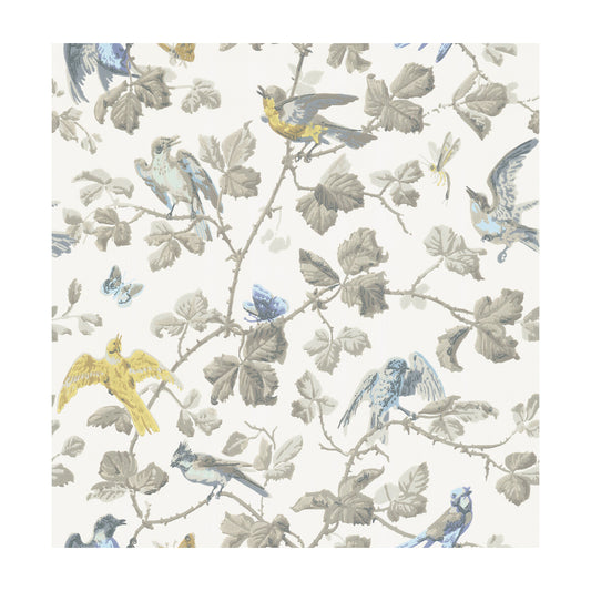 100/2008-CS WINTER BIRDS YELLOW & GREY COLE & SON Wallpaper