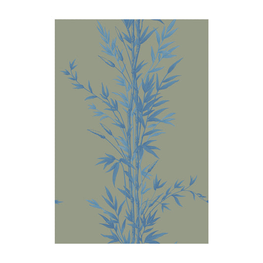 100/5026-CS BAMBOO Blue On Khaki Cole & Son Wallpaper